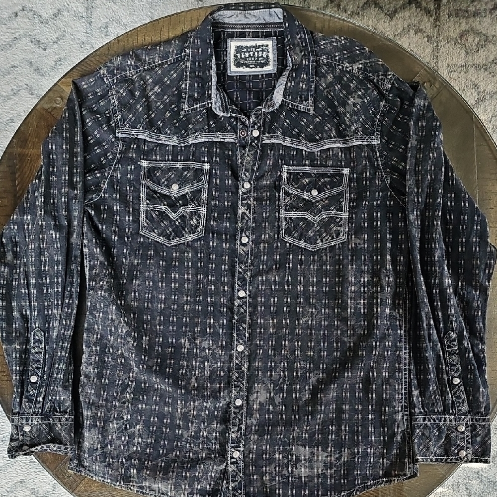 BKE Black Casual Button Down Shirt
